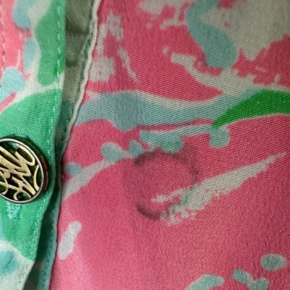 Lilly Pulitzer Elsa Blouse in Poolside Blue Beach Walk Size Small - Picture 9 of 9